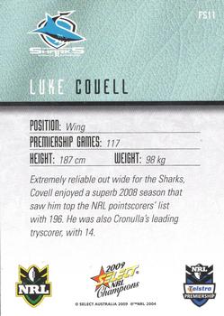 2009 Select NRL Champions - Foiled Signature #FS11 Luke Covell Back